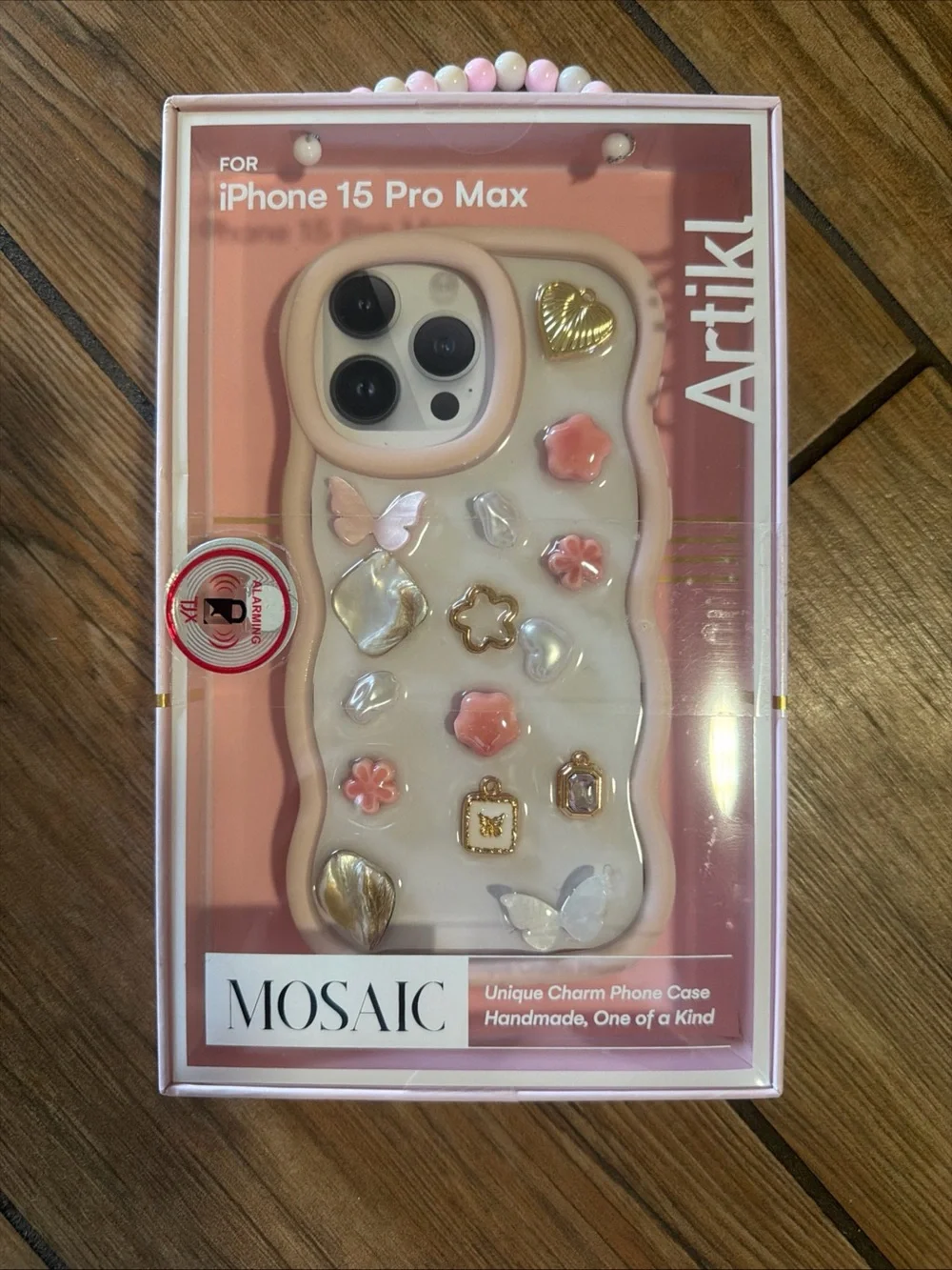 Mosaic Pink & Cream Charm iPhone 15 Pro Max Case